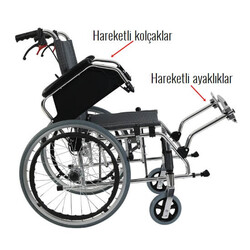 Golfi G605 Tekerlekli sandalye & Hafif, katlanabilir - Thumbnail