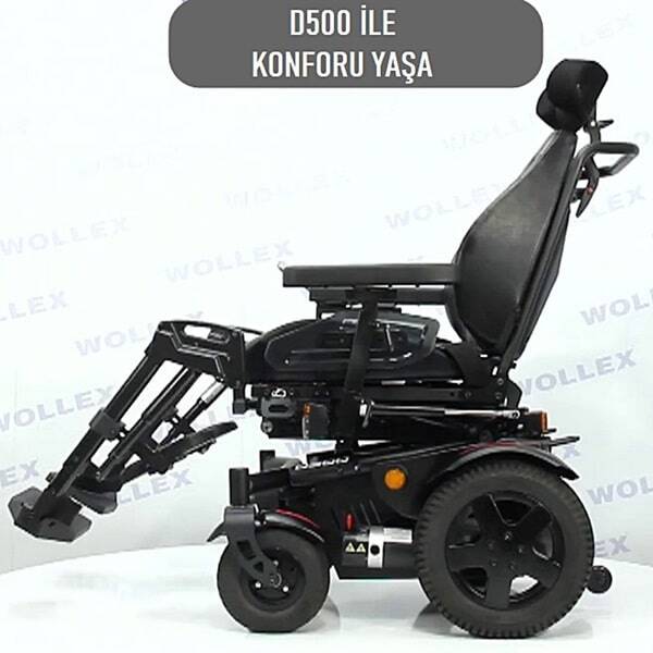 Wollex D500 Akülü Tekerlekli Sandalye Ful Özellikli